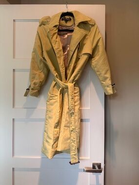 J. Crew Butter Yellow Mid Length Water Resistant Trench
